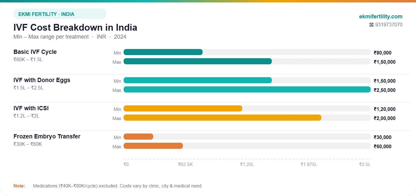basic cycles, donor eggs, ICSI & FET &mdash; with transparent pricing from Ekmi Fertility