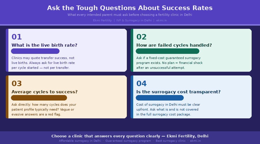 Ask the tough questions about success rates What every intended parent must ask before choosing a fertility clinic in Delhi