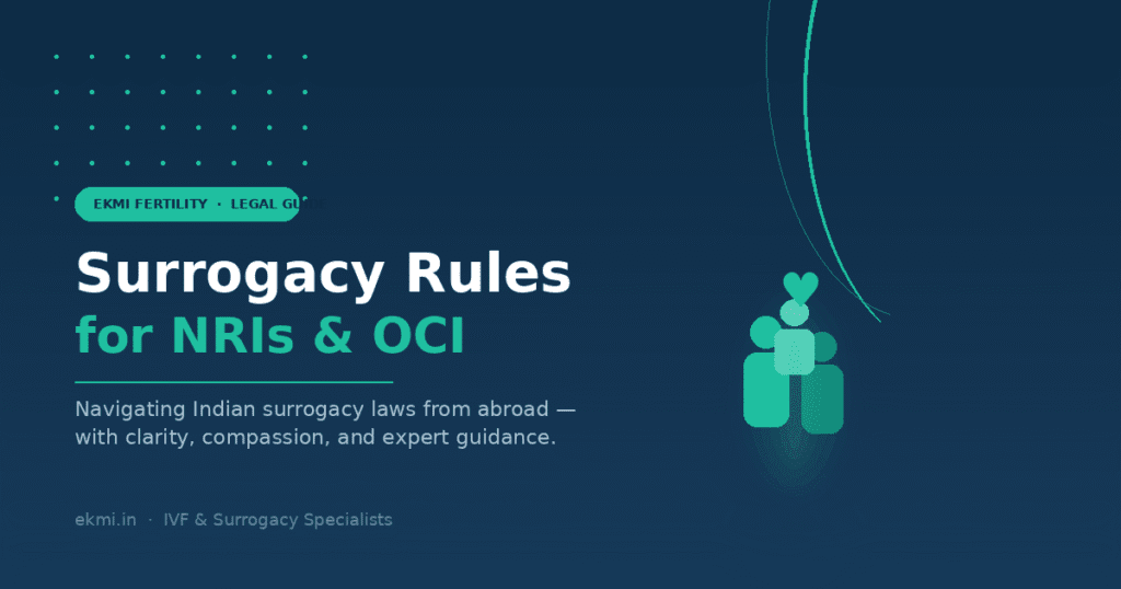 Ekmi Fertility featured image for article on surrogacy rules for NRIs and OCI cardholders in India