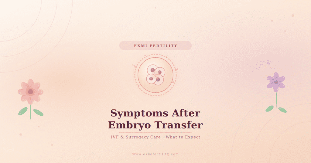 Symptoms after embryo transfer &mdash; IVF and surrogacy care guide by Ekmi Fertility